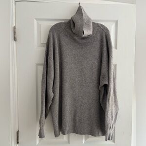 Free People Gray Turtleneck Tunic Sweater, Size L